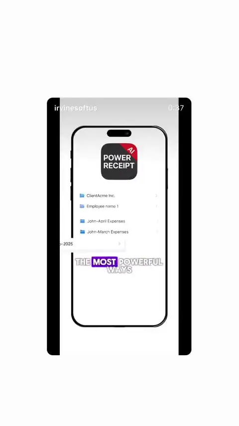 Short-form video reel demonstrating the Power Receipt app